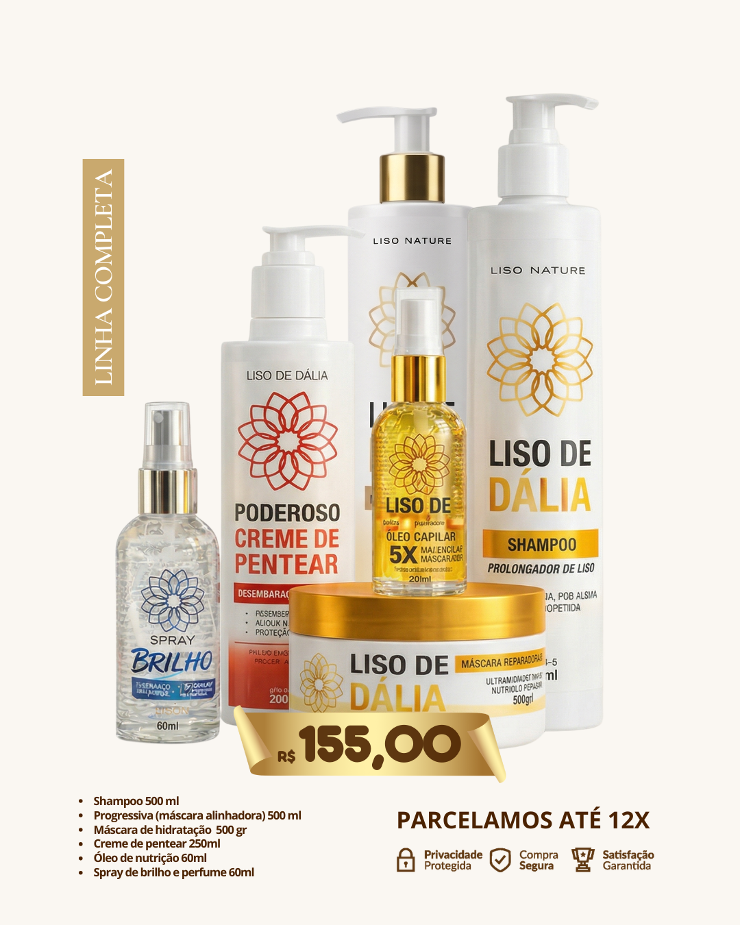 Kit 3 — Liso de Dália
